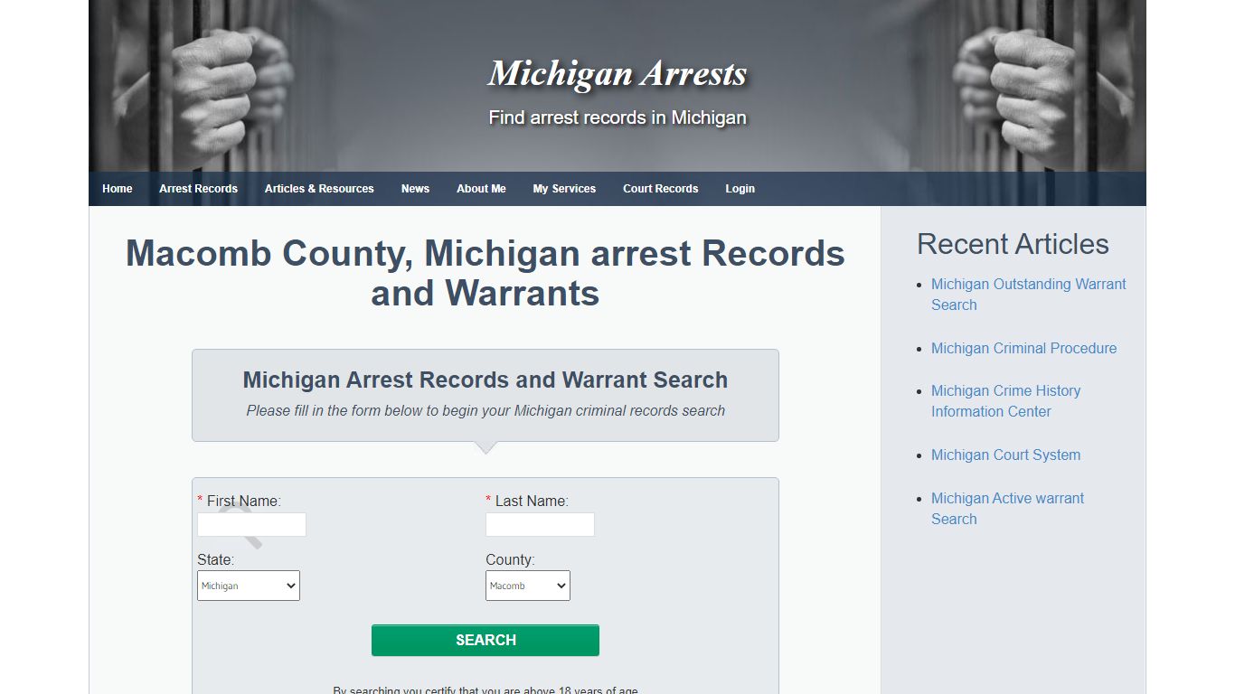 Macomb County, Michigan arrest Records and Warrants